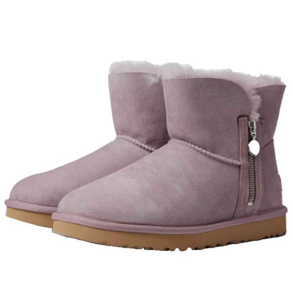 UGG Bailey Zip Mini Women's Sheepskin Boots size 7 Dusty Rose